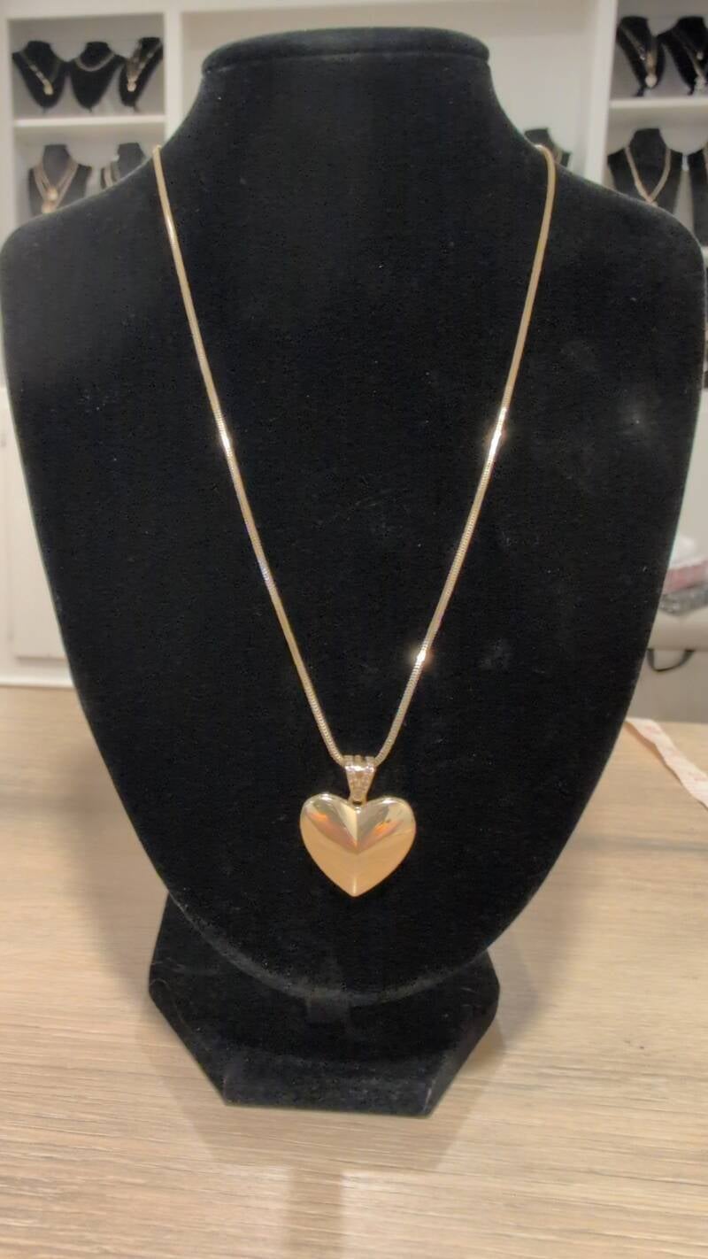 CADENA FINA CON DIJE DE CORAZON 14K