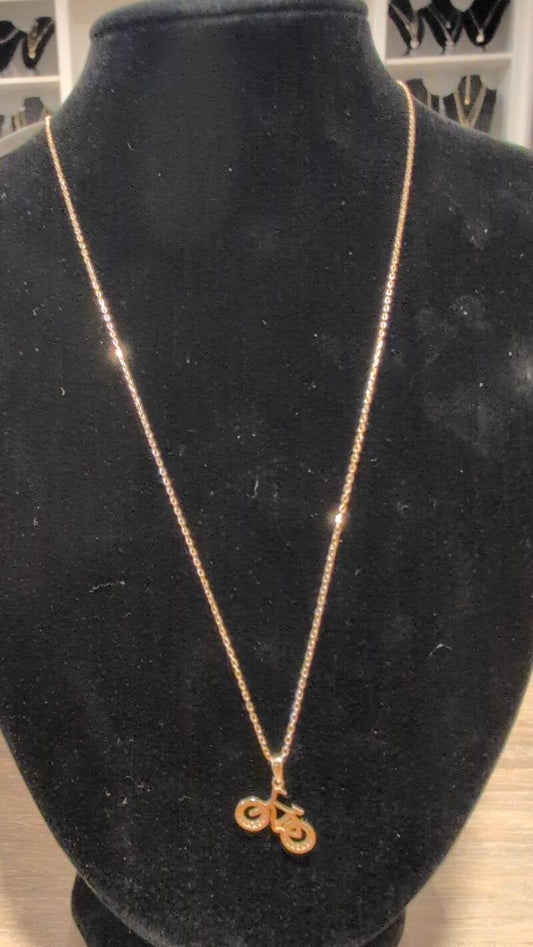 CADENA ESLABON ROLO CON DIJE DE BICICLETA 14K