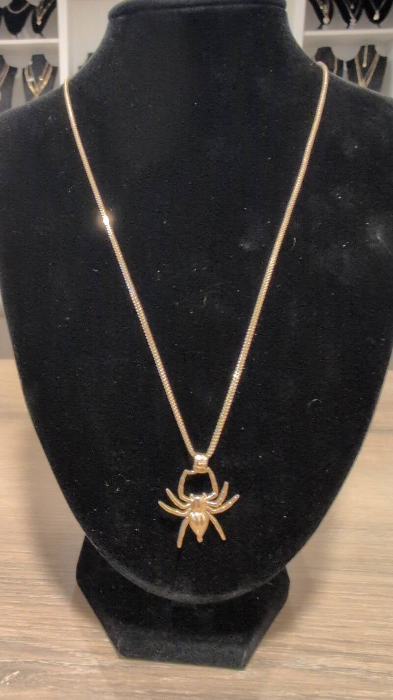 CADENA ESLABON FRANCO DIJE DE ARAÑA 10K