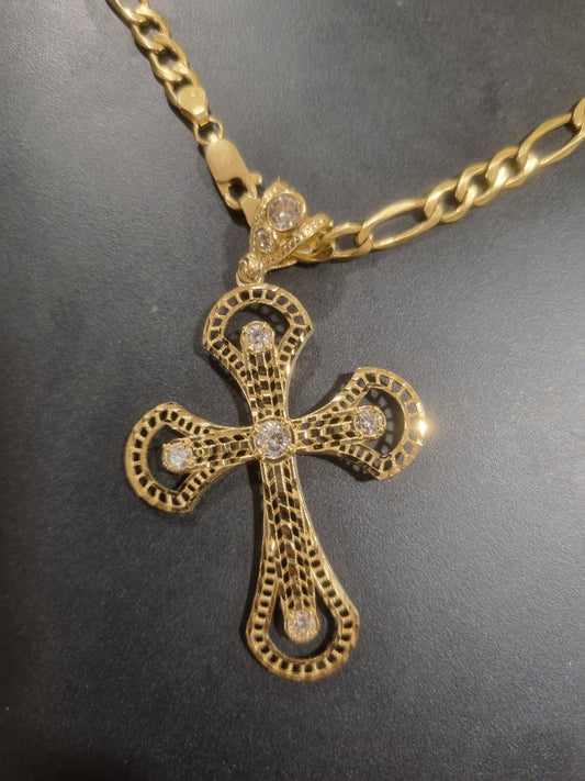 Cadena 14K con dije de crucifijo