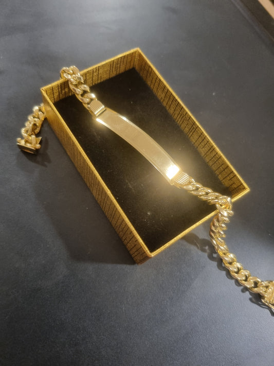 Manilla cuban link de chaca con placa 10K