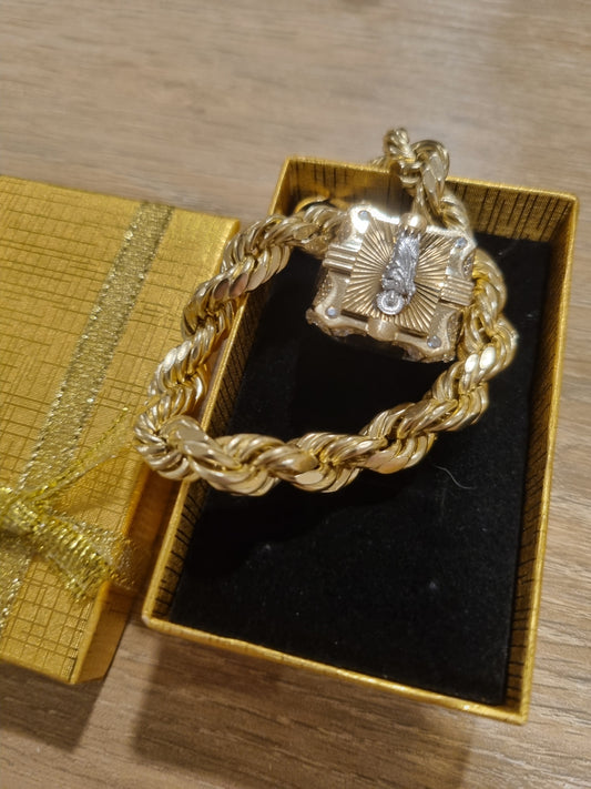 Combo anillo San Judas con manilla eslabon rope