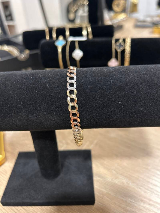 PULSERA 14k CON TRES ORO