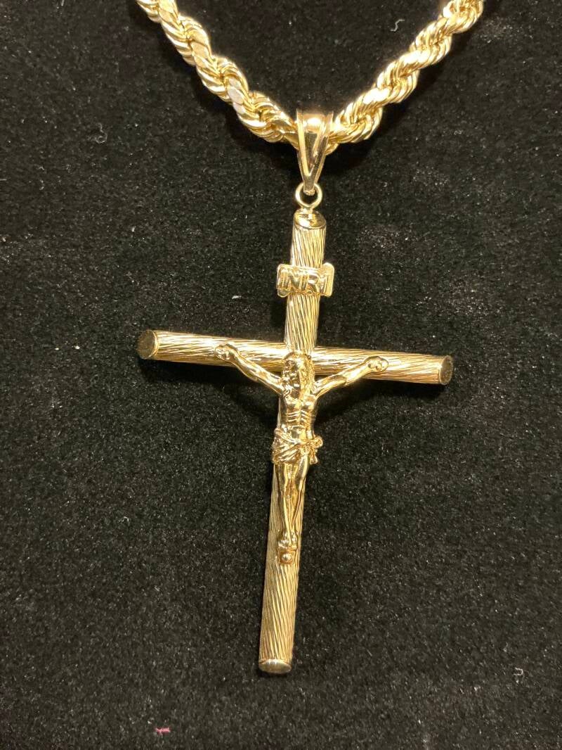 CADENA ROPE CON CRUCIFIJO