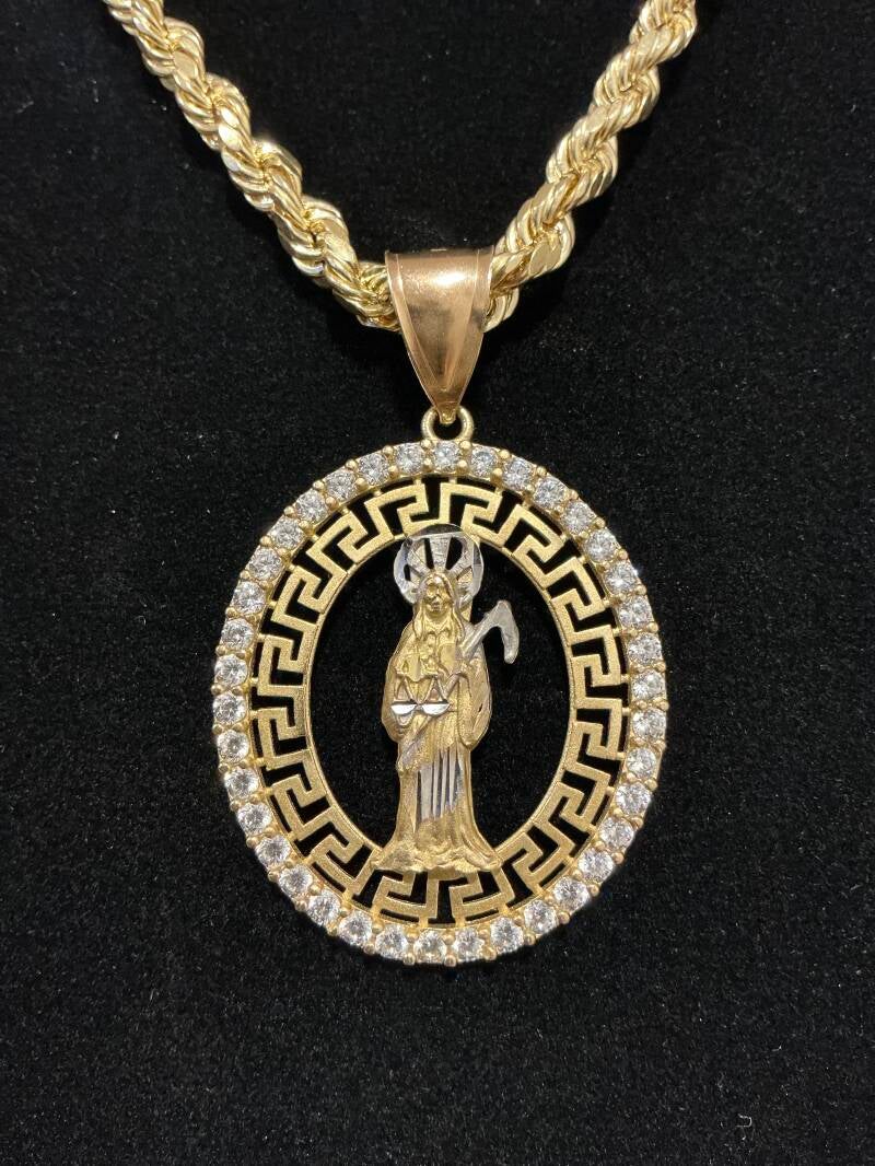 CADENA ROPE CON DIJE DE LA SANTA MUERTE