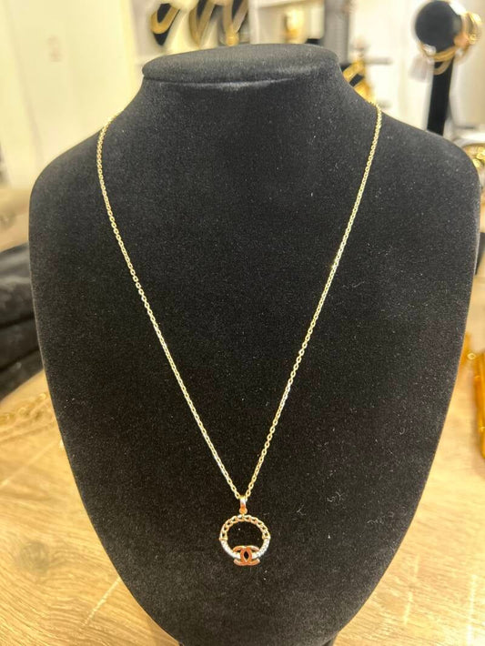 CADENA 14K ESLABÓN ROLO CON DIJE 14K